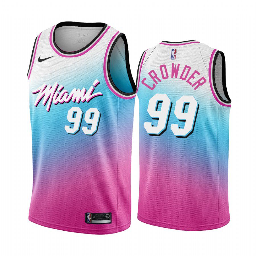 Men Miami Heat #99 jae crowder blue pick city edition vice 2020 nba jersey->miami heat->NBA Jersey